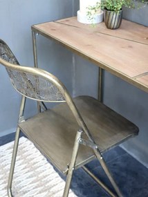 Mosadzná antik kovová skladacia stolička Arles Chair - 52*45*82 cm