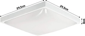 ECOLIGHT LED stropné svietidlo 2xE27 štvorcové biele + 2x E27 10W neutrálna biela žiarovka
