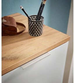 Biela skrinka na topánky v dekore duba Telde - Germania