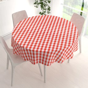 Biante Teflónový okrúhly obrus TF-071 Červeno-biela kocka Ø 40 cm