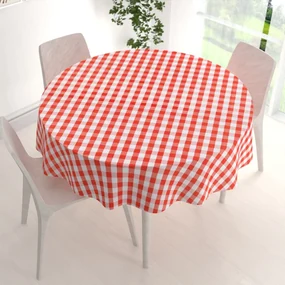 Biante Teflónový okrúhly obrus TF-071 Červeno-biela kocka Ø 70 cm