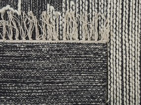 Bavlnený koberec 140 x 200 cm čierna/biela ARBAA Beliani