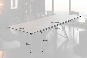 Jedálenský stôl Atlas 180-220-260cm betónový vzhľad keramika