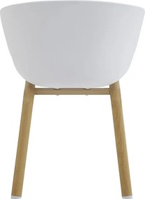 Biela plastová jedálenská stolička s nohami v dizajne dreva Tiopi - 54*51*82 cm
