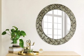 Okrúhle ozdobné zrkadlo Oceľová textúra fi 50 cm