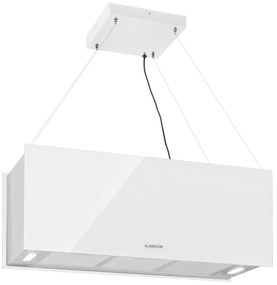 Klarstein Kronleuchter XL, digestor, 90 cm, ostrovčekový, 590 m³/h, dotykové ovládanie, LED, biely