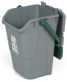 Mobil Plastic Plastový odpadkový kôš na triedenie odpadu ECOLOGY II, 35 l, sivá/zelená