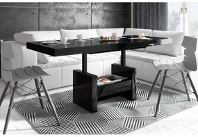 Luxusný rozkladací konferenčný stolík  AVERSA LUX LESK čierna