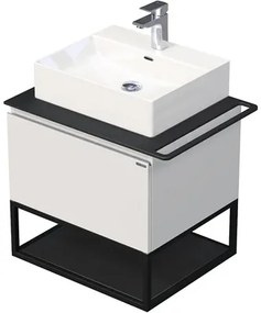 Kúpeľňová skrinka s umývadlom Intedoor Landau Metal 60 cm biela