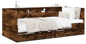 Denná posteľ so zásuvkami dymový dub 75x190 cm kompozitné drevo 3280864