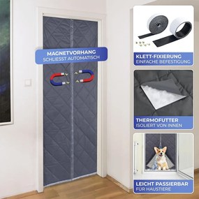 Termo záves do dverí v sivo-striebornej farbe 80x200 cm – Maximex