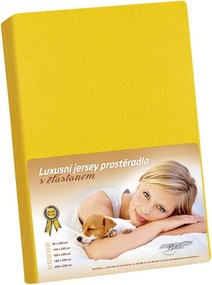 Bellatex Jersey prestieradlo s elastanom žltá, 140 x 200 cm