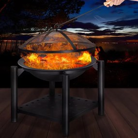 InternetovaZahrada Ohnisko Oval Ø55 cm s úložným priestorom