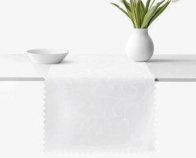 Goldea sviatočný behúň na stôl teflónový - biely s veľkými ornamentmi 50x180 cm