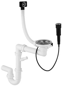 Gamma Gamma, 1-komorový automatický sifón pre granitové drezy, systém PUSH UP, chrómová, GMA-1AP11CH