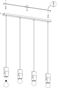 Eglo 99532 - Závesný luster LOBATIA 4xE27/40W/230V