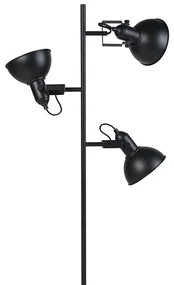 Priemyselná stojaca lampa čierna so zlatom 3-svetlo - Tommy