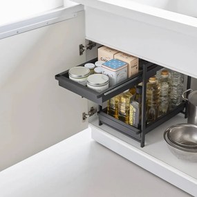 Čierna kovová prídavná polička 30x42 cm Tower – YAMAZAKI