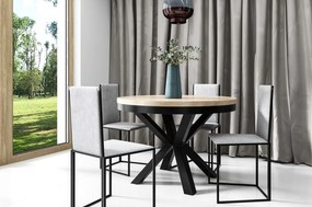 Okrúhly rozkladací jedálensky stôl PASI 100cm Kominácia stola: biela - čierne nohy