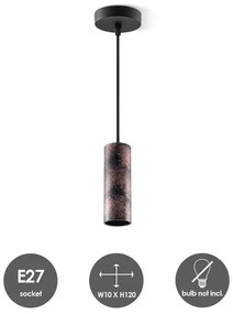 Luster na lanku SAGA 1xE27/40W/230V čierna/bronzová