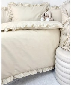 Kompletná béžová výbava do postieľky 5v1 – bavlnená sada pre bábätko