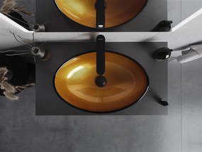 Mexen Sonia, sklenené umývadlo na dosku 54 x 37 x 17 cm, zlatá, 24145450