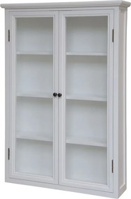 Čierna antik drevená skriňa / vitrína s policami Marseille - 135*55*196cm