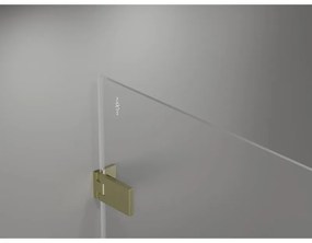 Mexen Lunar-F, skladací sprchový kút ľavý 80 x 70 cm, 8mm číre sklo, zlatý kartáčovaný - 836-080-070-55-00-L