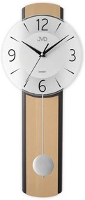 Kyvadlové hodiny JVD NS22017/68 – tichý chod, drevo a sklo (60 cm)