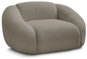 Sivohnedé kreslo z textílie bouclé Tina – Bobochic Paris