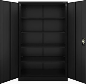 Kovová kancelárska skriňa čierna JAN II D600 1150 x 1850 x 600 mm