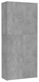 Úložná skrinka, betónovo sivá 80x35,5x180 cm, kompozitné drevo 800004