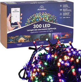 JU Osvetlenie (SMART) Svietidlá s 300 LED diódami, viacfarebné, napájané zo siete, vonkajšie