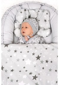 Luxusné hniezdočko s perinkou pre bábätko New Baby bielo-sivé hviezdičky