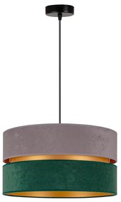 Duolla - Luster na lanku DUO 1xE27/15W/230V pr. 40 cm šedá/zelená/zlatá