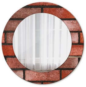 Okrúhle ozdobné zrkadlo na stenu Červená tehla fi 50 cm