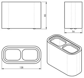 Gedy - Stojanček na zubné kefky NINFEA biela/bambus