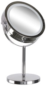 Kozmetické stolné zrkadlo s LED osvetlením ø 20 cm VERDUN Beliani