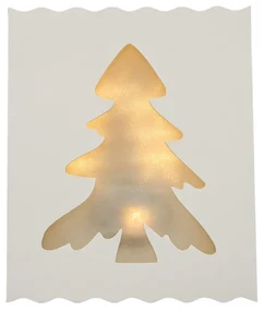 LED vianočná lampa v rámčeku TREE 29,5 cm biela