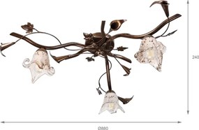 Prisadený luster ROZETA 3xE14/40W/230V bronzový