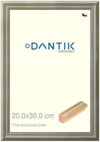 DANTIK rám na obraz 20x30 | Y-ka oranžová linka (Sklo Čiré)