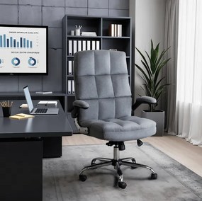 Vintino kancelárska otočná stolička JACOB s chrómovými nohami sivá