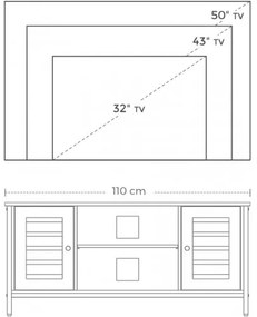 Stolík pod televízor VASAGLE LTV43BX