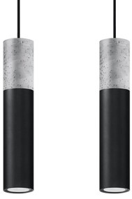 Závesné svietidlo Borgio, 2x betónové/čierne kovové tienidlo
