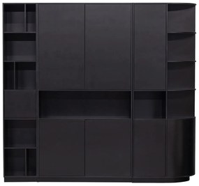 Čierna modulárna knižnica z borovicového dreva 228x210 cm Finca – WOOOD
