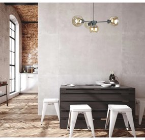 Luster na lanku KALIOPE 4xE27/60W/230V čierna/dymová béžová