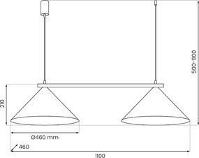 Závesné svietidlo Capital, 2x tmavobéžové kovové tienidlo, (fi 46cm), be