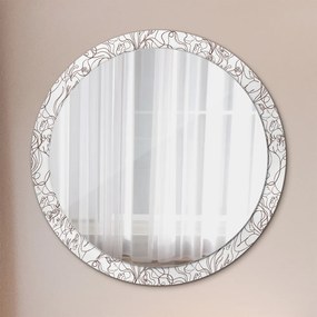 Okrúhle ozdobné zrkadlo Umelecké línie fi 100 cm