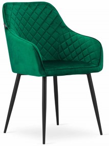 PreHouse Stolička NUGAT - zelený zamat / čierne nohy