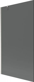 Mexen Next, 1-krídlová vaňová zástena 100 x 150 cm, 6mm šedé sklo, oceľová, 895-100-000-00-40-97